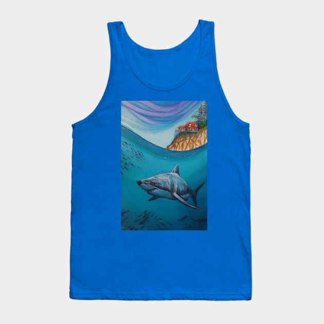 Great White Shark Under the Sea Tank Top by StephaniePerryArt